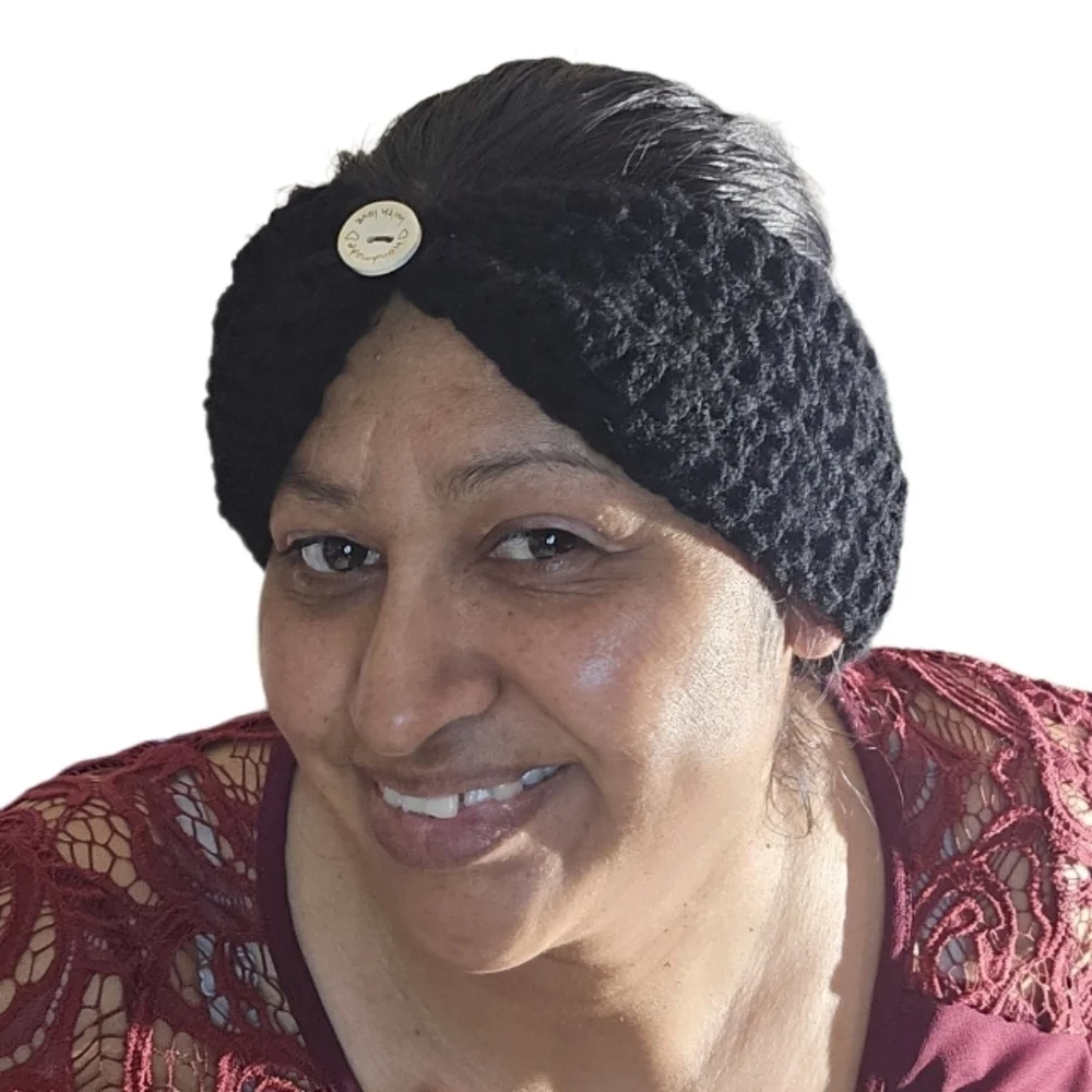 Hand Crafted 3 in 1 Hair accessory Black Crochet ear warmer Handmade headband